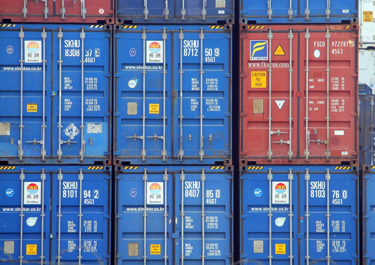 Shipping containers representing logistics and distribution